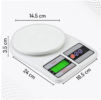 Digital Kitchen Weighing Machine Multipurpose Electronic Weight Scale with Backlit LCD Display for Measuring Food