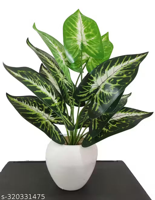 Real Touch Plant with 12 Leaves Heads Artificial Plant with Pot