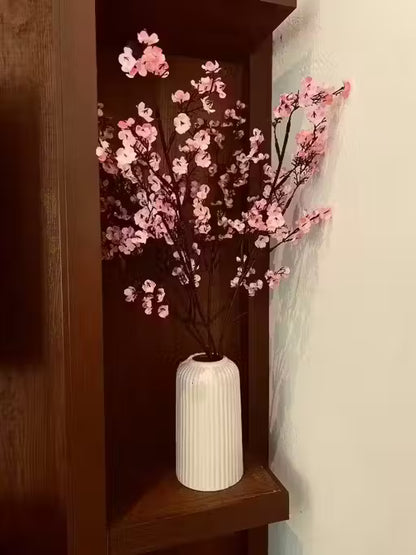 Vintage White Flower Vase , Ceramic Flower Vase 6 inch