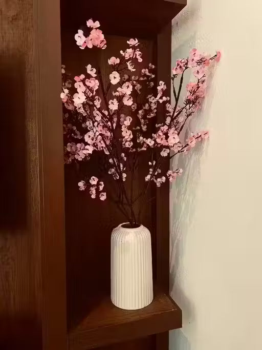 Vintage White Flower Vase , Ceramic Flower Vase 6 inch