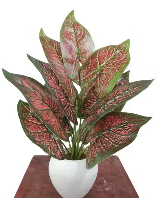 ( 15 Inch ) Real Touch Plant with 12 Leaves Heads Artificial Plant with Pot